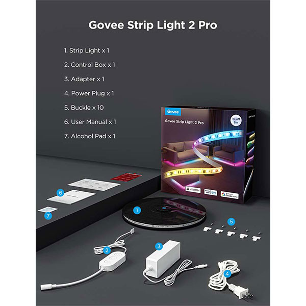 Govee Strip Light 2 Pro | 5 meter | RGBWWIC Govee 123led.nl